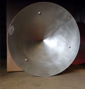 Firewok, portable fire pit made from stainless steel with copper rivets